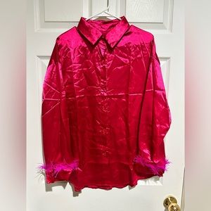 *SOLD* ☀️NWOT Shein button down hot pink XL☀️